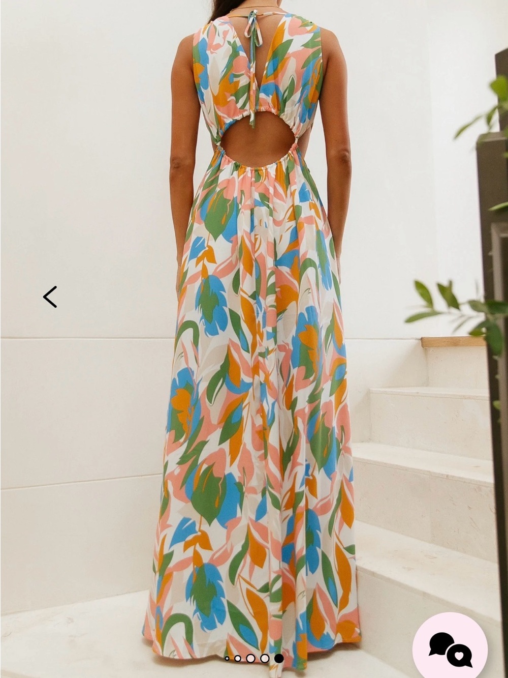 Hello Molly Multi-Color Floral Cutout Maxi Dress - Picture 3 of 6